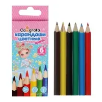 Карандаши Calligrata &laquo;Принцесса&raquo;, цветные, 6 цветов, деревянные, заточенные, трёхгранные