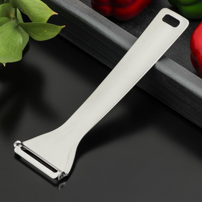 Овощечистка Доляна Zero, 19 см, нержавеющая сталь, цвет серебристый Овощечистка Доляна Zero, 19 см, нержавеющая сталь, цвет серебристый