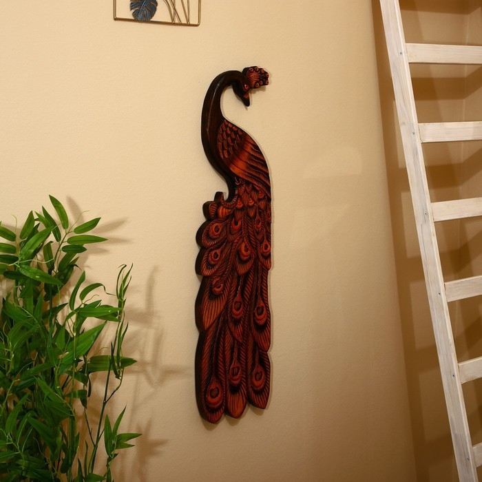 Панно настенное  Панно настенное "Павлин" албезия 100 см