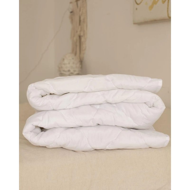 Одеяло Luscan 140х205 стег, кант, 200-250гр/м2 (холлофайбер/микрофибра),бел