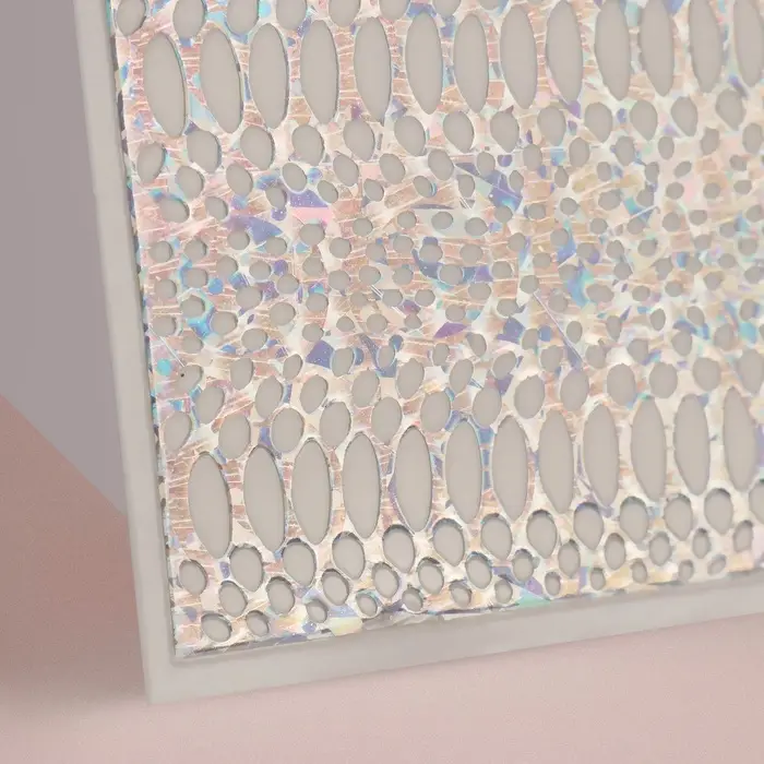 Наклейки для ногтей «Аллигатор», фольгированные, голографические, цвет серебристый