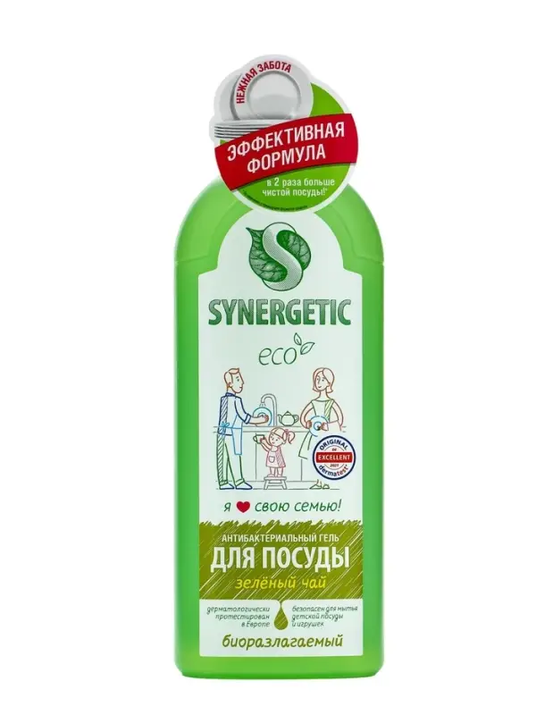 Гель для мытья посуды Synergetic «Зеленый чай», 1 л