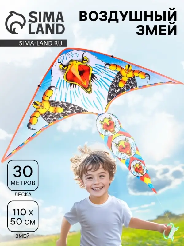 Воздушный змей Funny toys &laquo;Орёл&raquo;, большие лапы, с леской