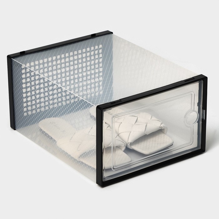 Коробка для хранения обуви с дверцей Доляна Large size, 26×33,5×16,5 см, 2 шт