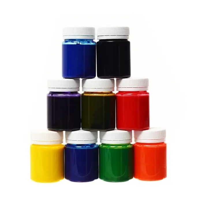 Краска по ткани (шелку), набор 9 цветов &times; 50 мл, ЗХК Decola &laquo;Батик&raquo; акриловая на водной основе, (4441449)