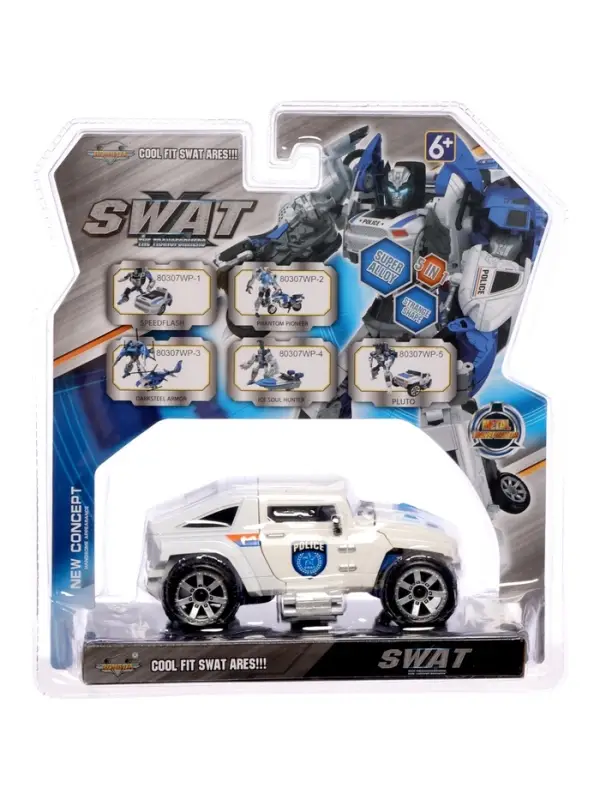Робот &laquo;Полицейский внедорожник&raquo;, с металлическими элементами, трансформируется