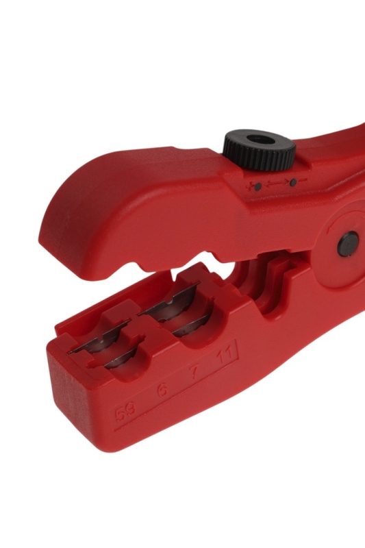 Стриппер ТУНДРА, для зачистки и обрезки витой пары, коаксиального кабеля RG-59/6/7/11 Стриппер ТУНДРА, для зачистки и обрезки витой пары, коаксиального кабеля RG-59/6/7/11