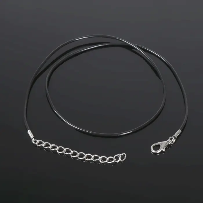 Шнурок каучуковый d=1.5 мм, 45 см с удлинителем, чёрный Шнурок каучуковый d=1.5 мм, 45 см с удлинителем, чёрный