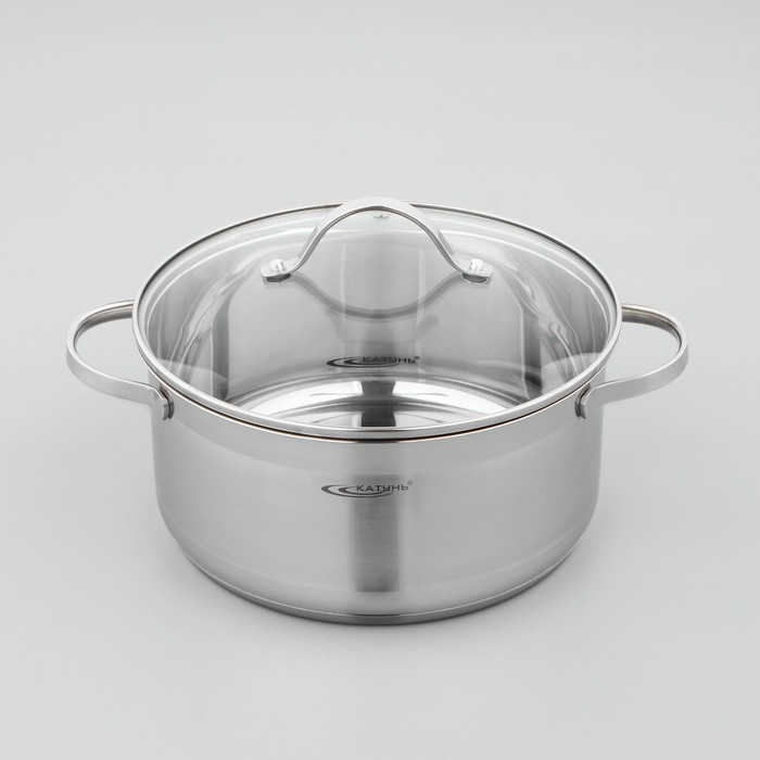 Кастрюля «Альта», 5,2 л, d=24 см, капсульное дно, стеклянная крышка, индукция Кастрюля «Альта», 5,2 л, d=24 см, капсульное дно, стеклянная крышка, индукция