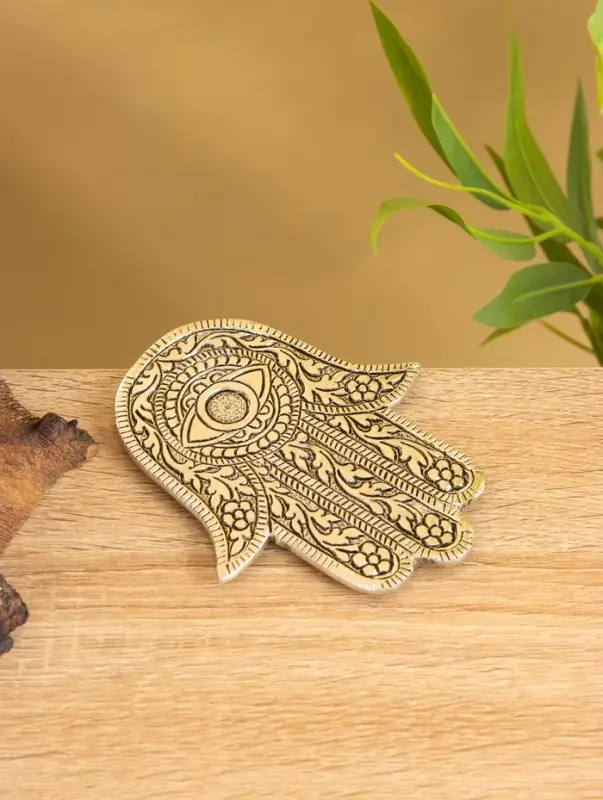 Подставка под благовония  Подставка под благовония " Рука Фатимы" алюминий 13х10 см