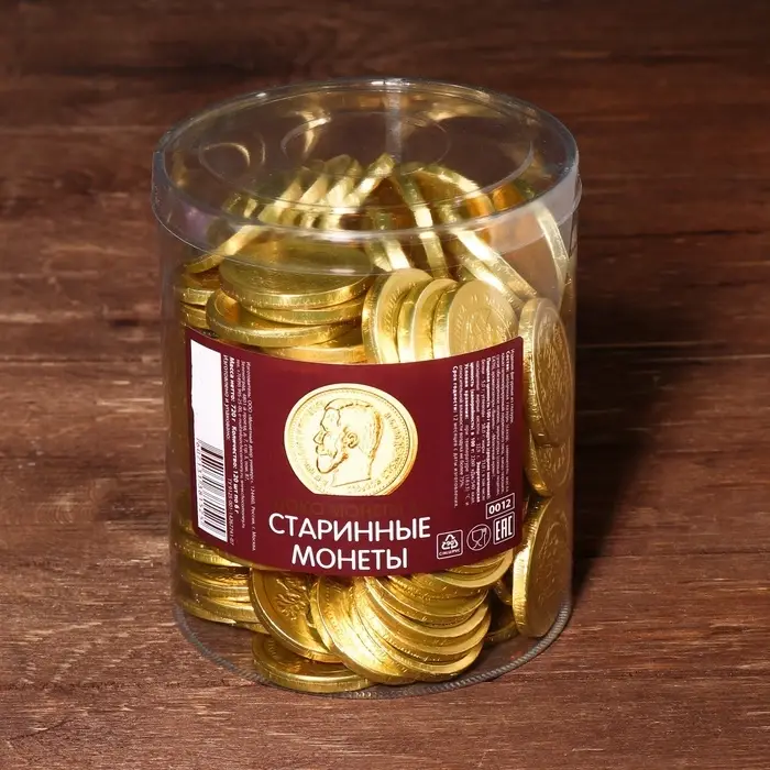 Монеты шоколадные &laquo;Старинные монеты&raquo;, в банке, 6 г