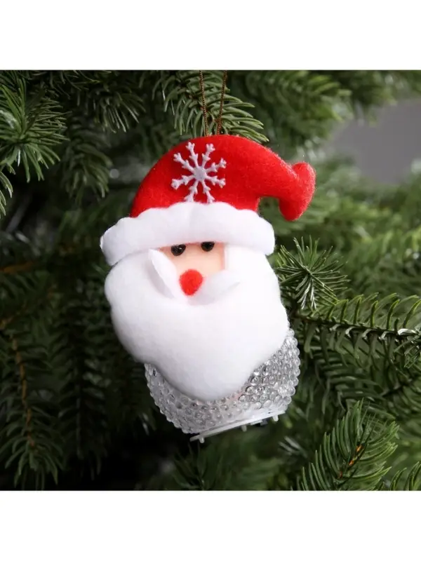 Ёлочная игрушка &laquo;Дед Мороз&raquo;, 10 см, от батареек, свечение мульти (RGB)