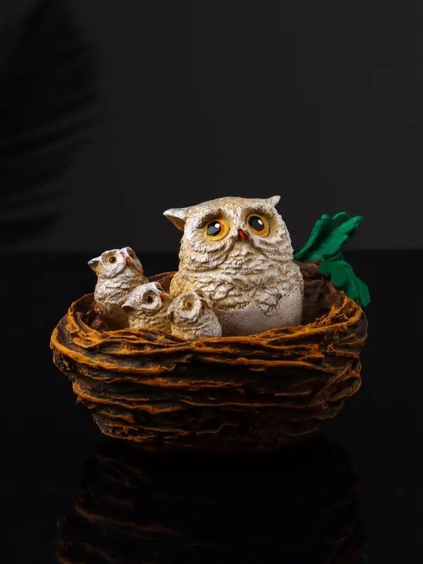 Фигура Фигура "Совушки в гнезде" 7.5х10х9.2 см