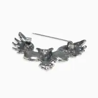 Брошь &laquo;Сова&raquo;, фиолетовая в чернёном серебре