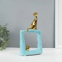 Фигурка керамика &laquo;Кошки-мышки. Квадрат&raquo;, голубой с золотом, 5.2&times;13.5&times;23 см