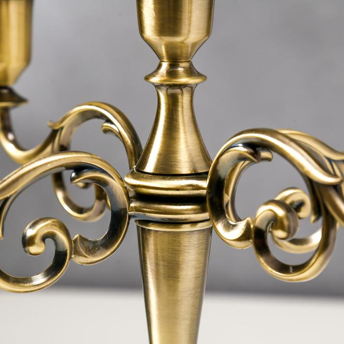 Подсвечник металл на 5 свечей Подсвечник металл на 5 свечей "Лаконичность" цвет латуни 26,5х27,5х10 см