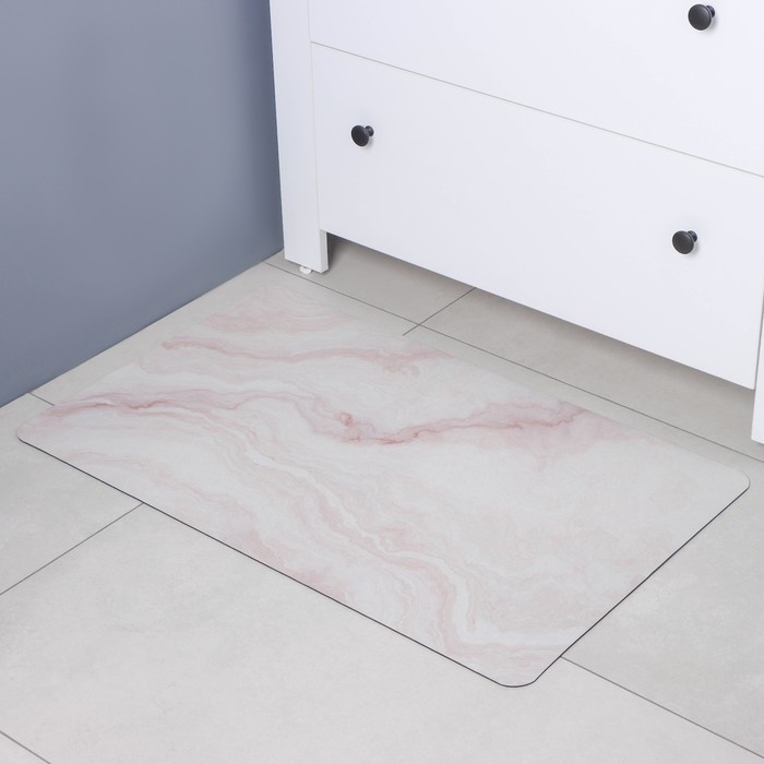 Коврик для дома Доляна &laquo;Мрамор&raquo;, влаговпитывающий, 49&times;79 см