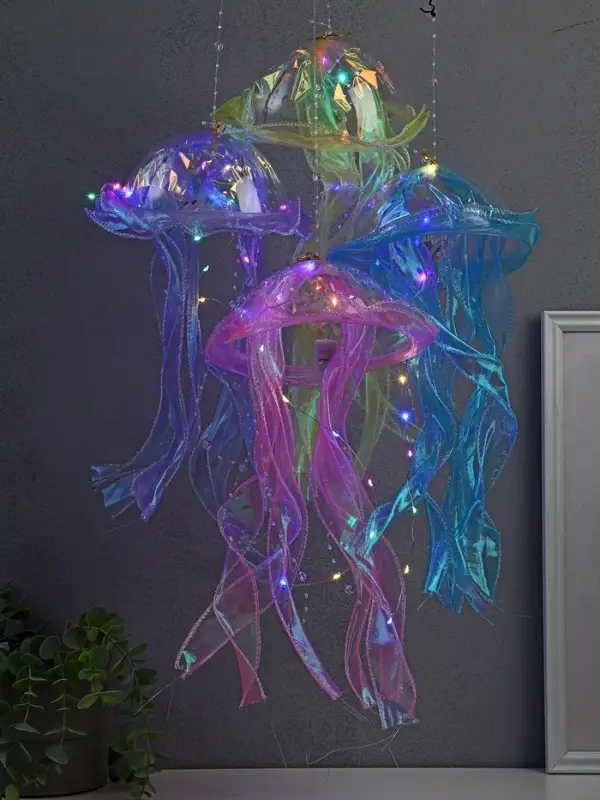 Набор светящихся медуз 4 шт ночник LED RGB 3хAG13 20х20х50 см Набор светящихся медуз 4 шт ночник LED RGB 3хAG13 20х20х50 см