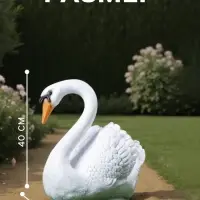 Садовая фигура из полистоуна &laquo;Лебедь&raquo;, 40&times;37&times;25 см