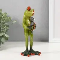 Фигурка полистоун лак &laquo;Лягуха с кошечкой&raquo;, 7.5&times;6.2&times;17 см