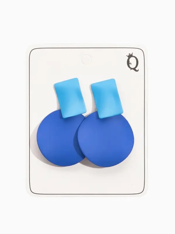 Серьги металл &laquo;Яркость&raquo;, геометрия, синие