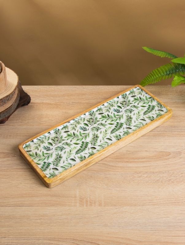 Блюдо прямоугольное "Оливковая ветвь" дерево манго 41х15 см