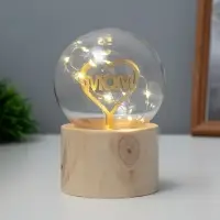 Фигурка световая RISALUX &laquo;Люблю маму&raquo;, LED-ночник, 3&times;AG10, шар-8 см, 6.5&times;6.5&times;11.5 см