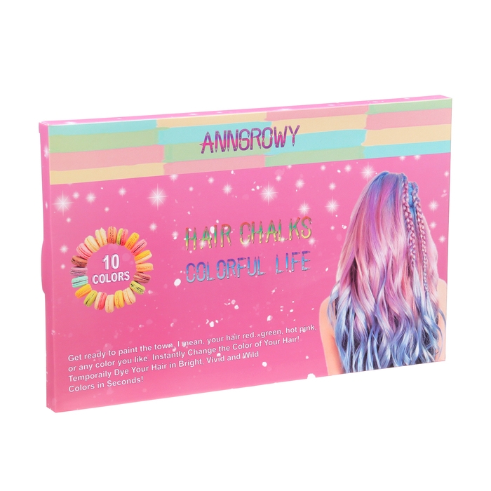 Мелки для волос с расческой, набор 10 цветов Мелки для волос с расческой, набор 10 цветов