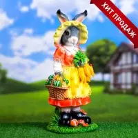 Садовая фигура из полистоуна &laquo;Зайчиха с корзинкой&raquo;, 50&times;19&times;22 см