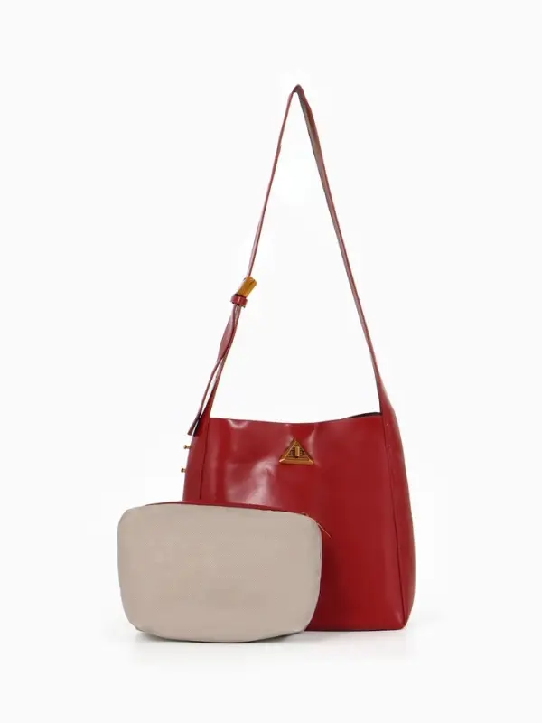 Сумка женская TEXTURA на винтовом замке, 24&times;11&times;24 см, бордовая