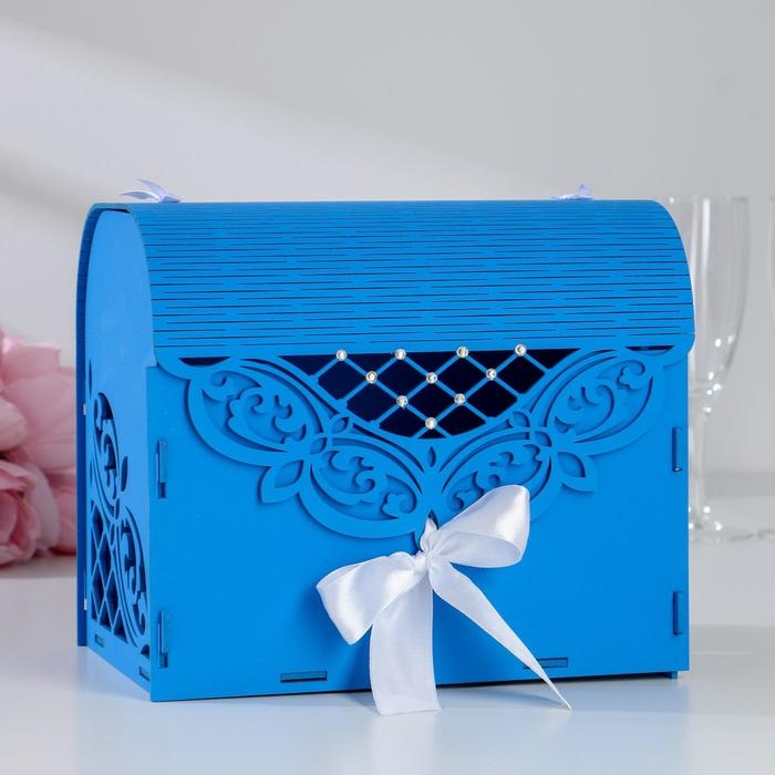 Семейный банк Семейный банк "Ажурный", со стразами, сине-белый, 23,5х17х20 см