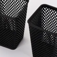Корзины для хранения &laquo;Аура&raquo;, набор 4 шт.: 7.5&times;7.5&times;18 см, чёрные
