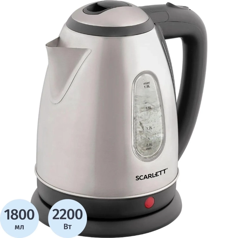 Чайник SCARLETT SC-EK21S88, сталь, 2200Вт, 1.8л