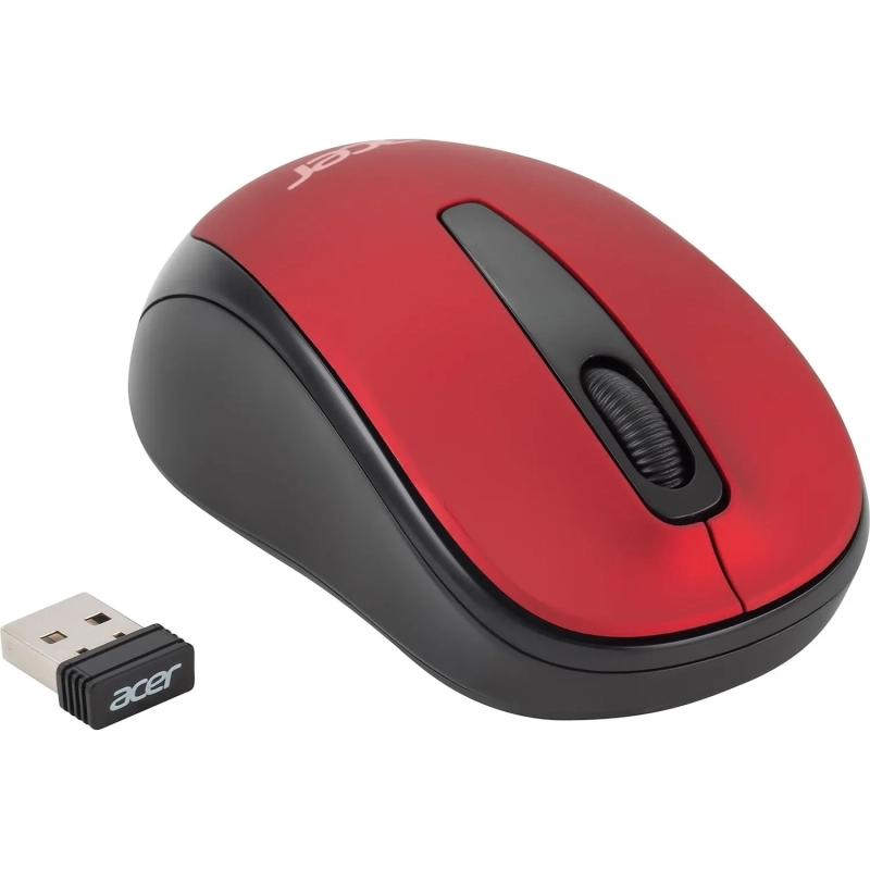 Мышь компьютерная Acer OMR136 красный  (1000dpi/WLS/USB/3кн (ZL.MCEEE.01J)