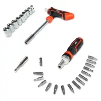 Отвертка реверсивная с насадками (28 предметов) AVS ORS28