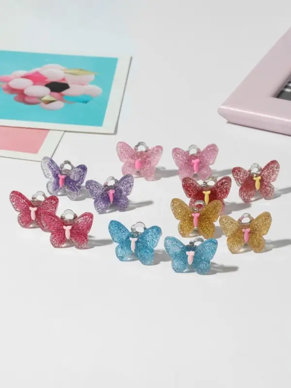 Серьги клипсы детские &laquo;Выбражулька. Блестящая бабочка&raquo;, МИКС