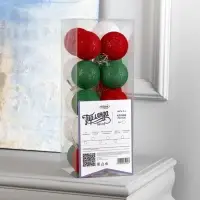 Гирлянда &laquo;Нить&raquo; 5 м с насадками &laquo;Клубки лесные&raquo;, IP20, прозрачная нить, 20 LED, свечение белое, 220 В