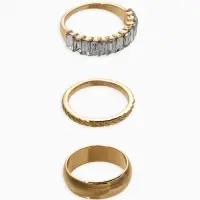 Набор колец 3 шт "Новый стиль" дорожка, размер МИКС, цвет белый в золоте