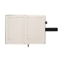 Ежедневник недатированный формат А5, с хлястиком, 112л, линия, держатель, пвх, Черный Ежедневник недатированный формат А5, с хлястиком, 112л, линия, держатель, пвх, Черный