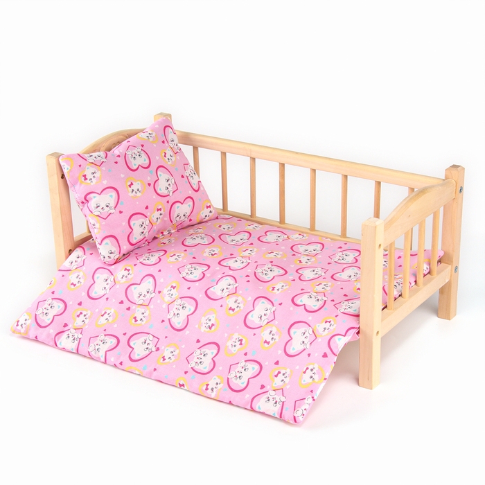 Кукольное постельное «Котята в сердцах»: простынь, одеяло 46 × 36 см, подушка 23 × 17 см Кукольное постельное «Котята в сердцах»: простынь, одеяло 46 × 36 см, подушка 23 × 17 см