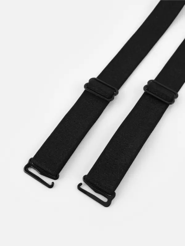Лямки для бюстгальтера, текстильные, 1.8 см, 45 см, пара, чёрные