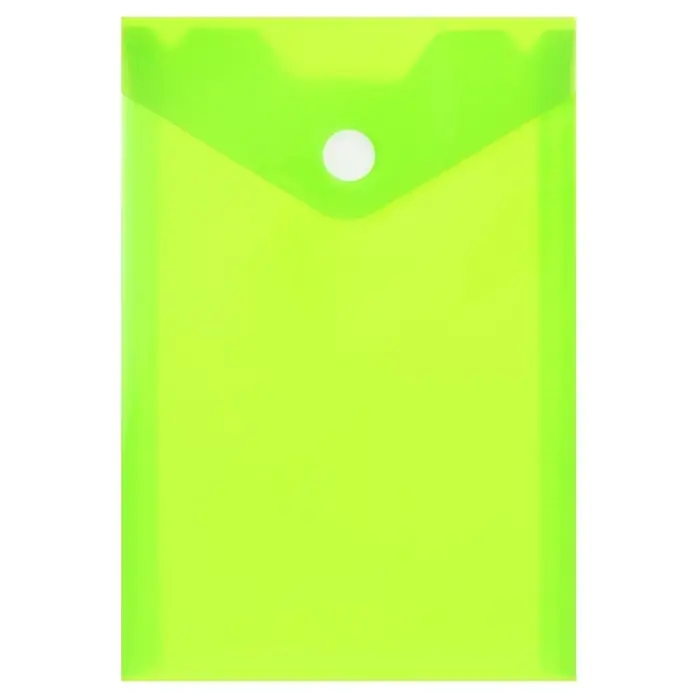 Папка-конверт на кнопке, А6, 180 мкм, вертикальная, глянцевая, МИКС