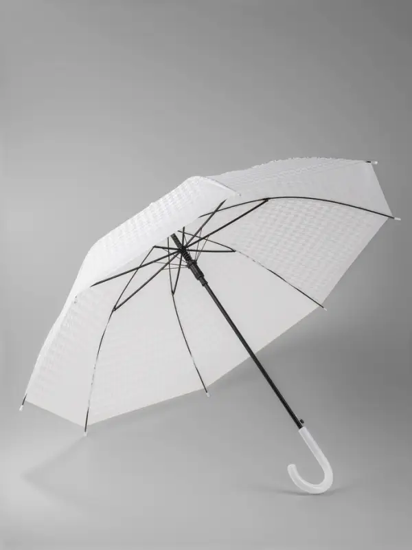 Зонт - трость полуавтоматический, 8 спиц, R=51/58 см, d=102 см, белый