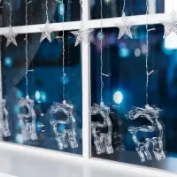 Гирлянда &laquo;Бахрома&raquo; 2.4&times;0.9 м с насадками &laquo;Олень&raquo;, IP20, прозрачная нить, 138 LED, свечение белое, 8 режимов, 220 В