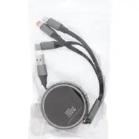 Кабель Type-C-Type-C, 2 А, Type-C-microUSB, lighting, с подставкой, 3 А, 1 м, чёрный