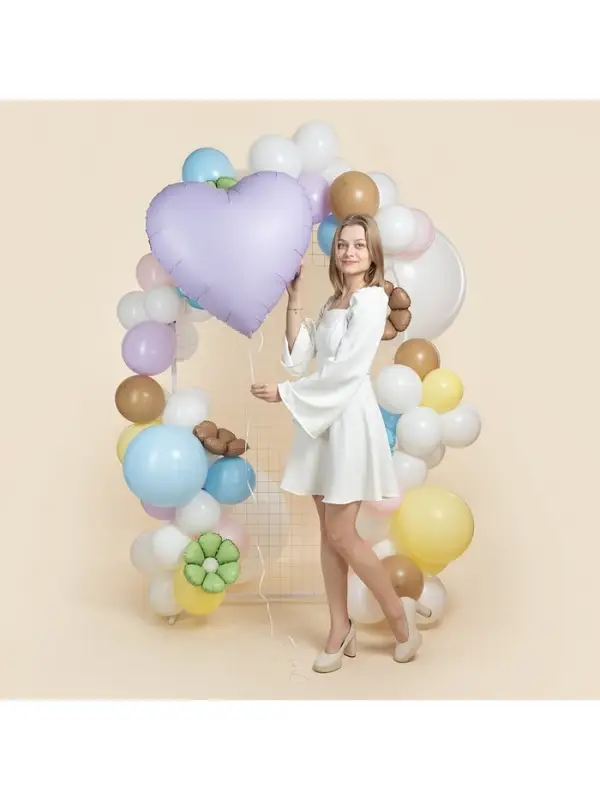 Воздушный шар фольгированный 30" &laquo;Сиреневое сердце&raquo;, сатин