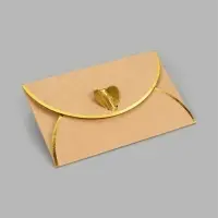 Конверт подарочный для сертификата, 10.5&times;7.2 см, крафт с золотым тиснением