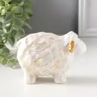 Фигурка полистоун &laquo;Барашек&raquo;, белый с золотом, 5.5&times;12&times;8 см