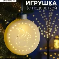 Ёлочная игрушка &laquo;Белка&raquo;, 8.7&times;3.1&times;9.8 см, от батареек LR44&times;3, свечение тёплое белое