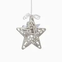 Ёлочная игрушка &laquo;Зимнее волшебство. Звезда в кружевах&raquo; пластик, 10&times;10 см, белый